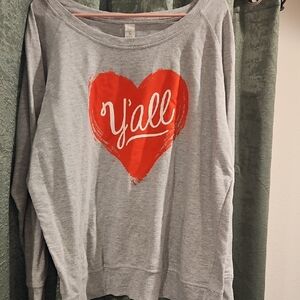 Gray Heart Print Women's Sweater